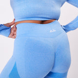 The 'Energy+’ Seamless Scrunch Leggings - Sky Blue